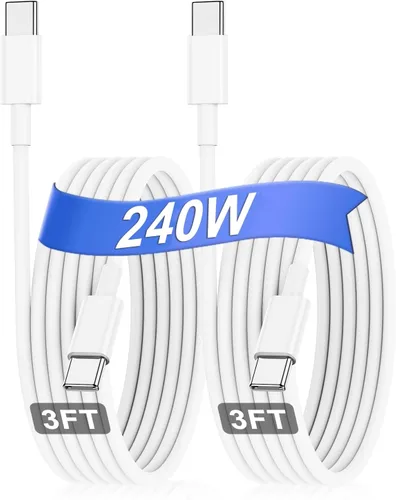 Miniatura 12 de Hzevn Cable de carga USB C de 60 W para MacBook Pro/Air y iPhone 16/15 Pro Max, certificado MFi 20V/3A, cable de carga súper rápido de 6 pies + 10