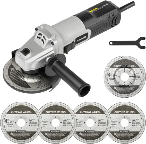 Miniatura 10 de Amoladora angular, amoladora angular con cable de 4.0 amperios y 4-1/2 pulgadas, 12000 RPM con muelas de rectificado y corte, disco de solapa