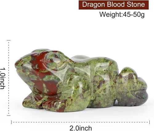 Miniatura 2 de SMQ Rana de cristal de 2 pulgadas, figura de sangre de dragón natural, decoración de estatua tallada a mano, animal de cristal de piedra curativa