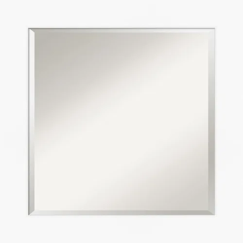 Amanti Art - Espejo de baño blanco para sobre lavabo, espejo de tocador cuadrado blanco de 25x25 para gabinete, marco moderno mediano, se cuelga
