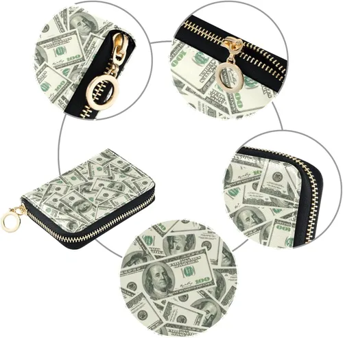 Miniatura 3 de Sletend Tarjetero RFID de cuero con cremallera para tarjetas de crédito para mujeres y niñas, Color #02, Classic