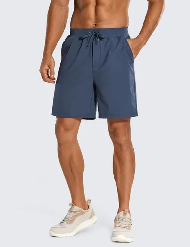 Miniatura 2 de CRZ YOGA Pantalones cortos de entrenamiento elásticos en cuatro direcciones para hombre, 79 pulgadas, suaves, duraderos, casuales, con bolsillos