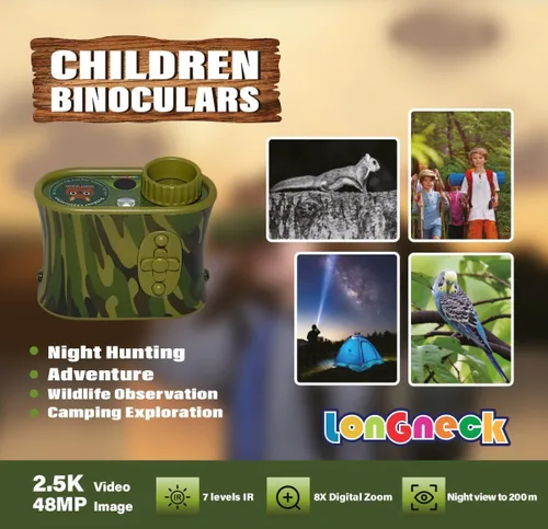 Miniatura 3 de Binoculares de visión diurna y nocturna para niños, lentes IR para niños pequeños, regalos de cumpleaños para niños pequeños de 6 a 12 años, lentes