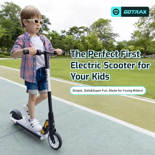 Miniatura 2 de Gotrax GKS Mini Electric Scooter for Kids 6-12, Max 3.75 Miles & 7.5 Mph by 150W Motor, 6'' Wheel, Thumb Control Easy to Ride & Assemble Negro