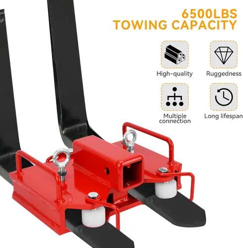 Miniatura 3 de YINTATECH Accesorio de enganche de remolque de carretilla elevadora doble, capacidad de remolque de 6500 libras por receptor de 2 pulgadas, se