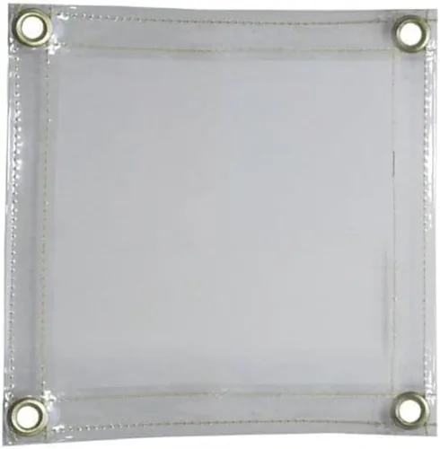 Tillman 605R66 6' X 6' 16 mil. Cortina de vinilo transparente FR con ojales en todo el contorno