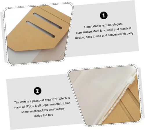 Miniatura 3 de 4 unids billetera de viaje con cremallera bolsillo cuaderno hombres organizador casual para carpeta de repuesto accesorios tamaño pasaporte titular