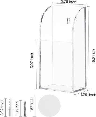 HBlife Organizador de soporte remoto acrílico, soporte de control remoto de TV transparente, soporte de pared para mesita de noche, organizador de