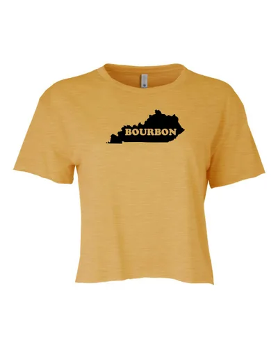 Miniatura 13 de I Wonder If Bourbon Thinks About Me Too, Cute Women's Screen Printed Crop Tee, Shirts With Sayings, Heather Gray or Gold (L, Gold)