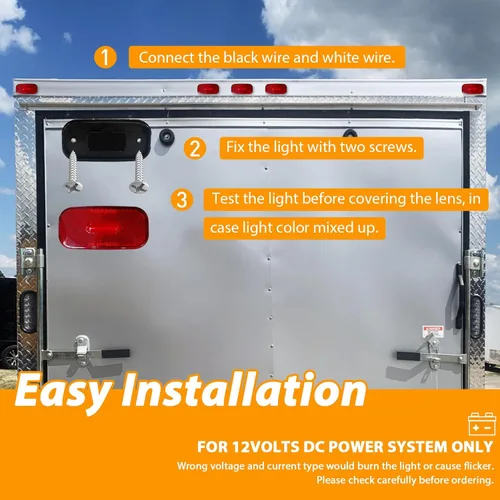 Miniatura 7 de Marcador de remolque Luz LED para RV Camper Led Lado Marcador Luz Ámbar Iluminación 12 voltios 3.9 pulgadas Montaje en superficie