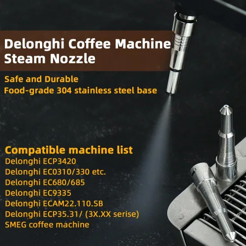 Miniatura 2 de Tubo de vapor de repuesto compatible con la máquina de café Delonghi Dedica EC685 ECO310 ECO311 EC9335 ECP35.31 ECAM22.110 ECP3420 boquilla de acero