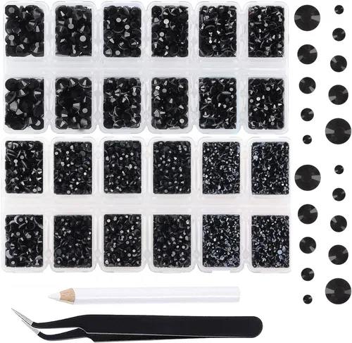 Miniatura 58 de Massive Beads 7800 vasos de hierro termoadhesivos con parte trasera plana, 5 tamaños, diamantes de imitación para hacer proyectos de bricolaje