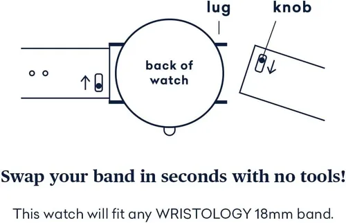 Miniatura 5 de Wristology Easy Change Band Large Face Roman Numerals Boyfriend Womens Watch - Interchangeable Strap - Large Easy to Read Analog Dial Unisex