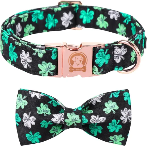 Miniatura 11 de MR. CHUBBYFACE· Collar de Pascua para perro de conejo con lazo, collar ajustable para mascotas con corbatín para perros pequeños, medianos y grandes