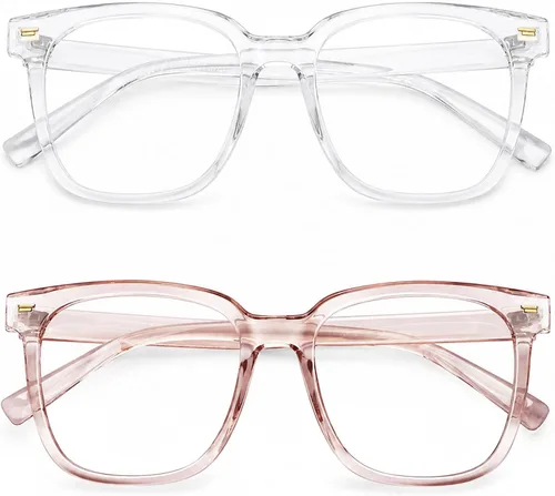 PANNER Gafas cuadradas de gran tamaño con bloqueo de luz azul para mujeres y hombres, antirreflejos, reducen la fatiga ocular, gafas de computadora