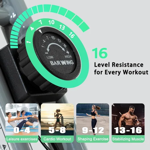 Miniatura 4 de BARWING Bicicleta de Ejercicio Estática para Entrenamiento en Casa, Bicicleta de Interior Plegable de 5 en 1 para Personas Mayores, Capacidad
