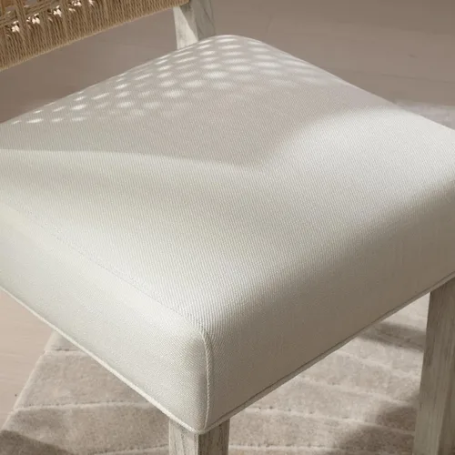 Miniatura 7 de LZAREAL Juego de 4 sillas de comedor estilo granja, con tapizado de tela de lino, sillas laterales decorativas, estilo moderno de mediados de siglo