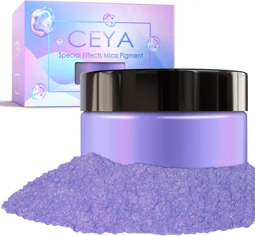 Miniatura 26 de Ceya Polvo de mica camaleón, 1.8 onzas/1.76 oz de polvo cromado Midnight Dream Chrome, pigmento de cambio de color con efecto nacarado de grado