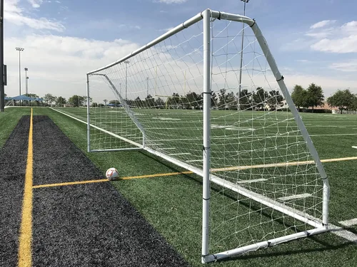 Miniatura 4 de PASS Premier 18.5 x 6.5 pies. Portería de fútbol oficial de acero reglamentaria juvenil. Marco de acero de 2 pulgadas de diámetro con red duradera