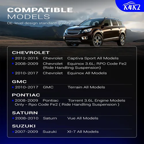 Miniatura 2 de Eslabón de barra estabilizadora delantera de aleación de zinc-níquel para 2008-2017 Chevy Equinox Captiva Sport/GMC Terrain/Pontiac Torrent/Saturn
