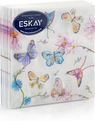 Servilletas de bebidas con mariposas para cócteles, aperitivos, bebidas de bar, cumpleaños y eventos de boda, gruesas y absorbentes, (20 unidades)