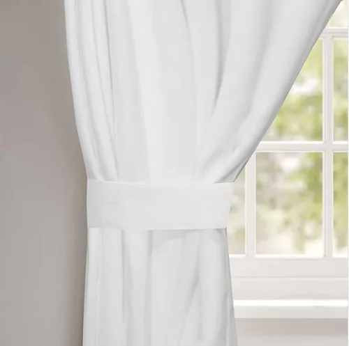 Miniatura 3 de COTTON CRAFT Cortina Blanca - Panel de Ventana - Juego de 2 Cortinas - Grueso Telar de Pato de Algodón Reversible con Pestaña Superior para Ventana