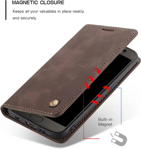 Miniatura 3 de Funda de cuero estilo cartera vintage para Samsung S