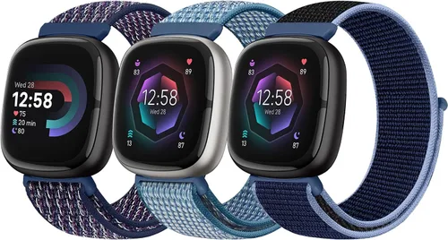 Miniatura 12 de Bcuckood Correa de nailon compatible con Fitbit Sense 2/Fitbit Sense/Fitbit Versa 4/Fitbit Versa 3 Bandas, para mujeres y hombres, correa de nailon