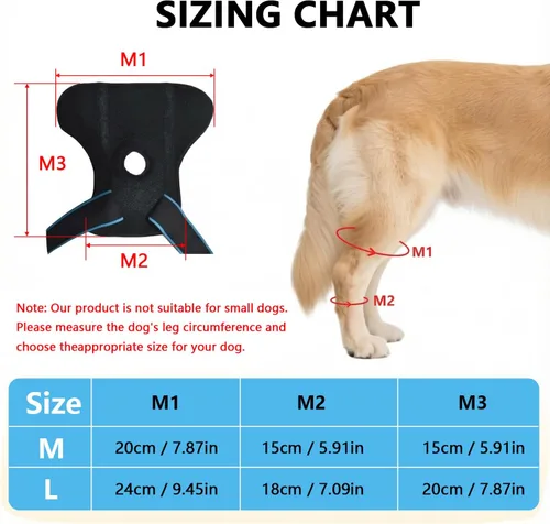 Miniatura 2 de Rodillera de perro para pierna trasera, soporte de ACL para perros grandes, soporte ajustable para piernas de perro para lesiones en las piernas