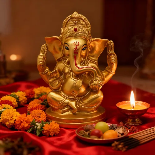 Miniatura 4 de BangBangDa Estatua de Lord Ganesha hindú – Elefante indio Dios Murti Decoración Pintura a mano Figuras ídolo Boda Regreso Regalos para el Hogar