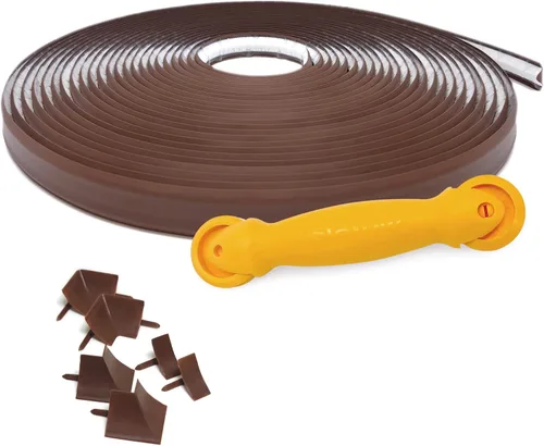 Miniatura 19 de InstaTrim Paquete de Molduras Flexibles Autoadhesivas con Aplicador - Kit de Calafateado de Molduras con Tira de Calafateo Negra de 10 pies de 1/2