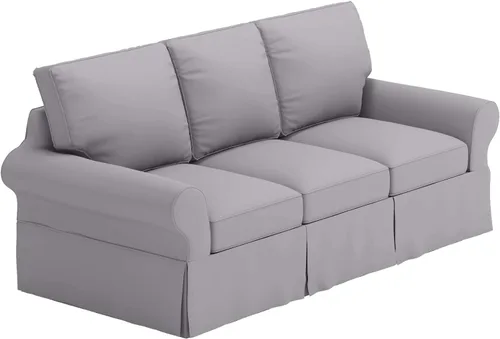 Miniatura 8 de La funda de sofá es de repuesto para sofá de 3 asientos. Se adapta a Pottery Barn PB Basic sofá de tres asientos (gris claro básico)