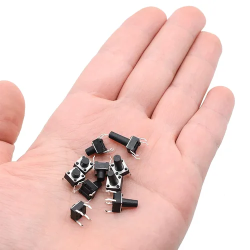 Miniatura 3 de QTEATAK - Juego surtido de 200 piezas de 10 pines de 0.236 x 0.236 in de 0.236 x 0.236 in, interruptor de botón táctil micro momentáneo