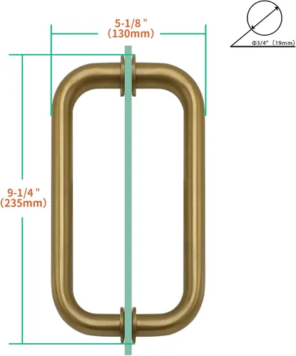 Miniatura 3 de CKB Tirador de puerta de ducha de 6" espalda con espalda compatible con vidrio de 1/4" a 1/2" de grosor para puertas de ducha sin marco, chapado
