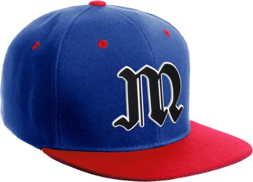 Miniatura 439 de Daxton Gorra clásica con visera de billete plano con letras del alfabeto inglés antiguo de la A a la Z