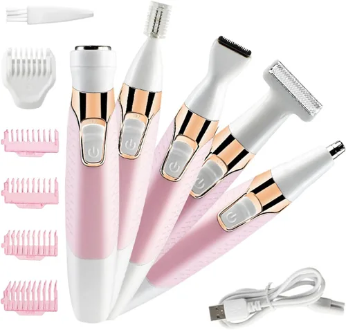 Miniatura 2 de Maquinillas de afeitar eléctricas para mujeres, removedor de vello facial para mujeres, cara, cejas, nariz, piernas, púbico, bikini, recortador