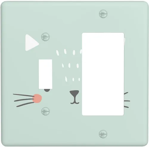 Miniatura 16 de Cubierta de interruptor de luz dúplex de elefante de dibujos animados de 1 banda, cubiertas de enchufe, placa frontal decorativa para receptáculo