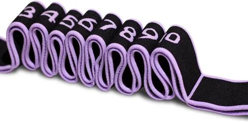 Miniatura 3 de Banda elástica de resistencia media de 12 bucles, 50.0 x 1.6 in, color amarillo, para yoga, pilates, baile, gimnasia rítmica y terapia física