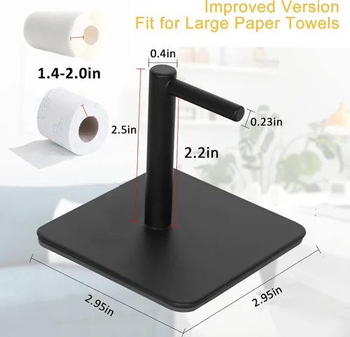 Miniatura 6 de Portarrollos de papel negro con montaje magnético, barra de papel con fuerte respaldo magnético - para cocina, refrigerador, parrilla, caja