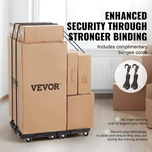 Miniatura 4 de VEVOR Carro para mover muebles, 16 x 11 pulgadas, capacidad de 500 libras, carritos para mover muebles con 4 ruedas, rodillos móviles portátiles