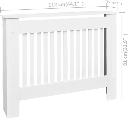 Miniatura 2 de 2 piezas de MDF para el hogar, calentador de sala de estar, soporte lateral para calefacción, cubierta de radiador, estante de gabinete de Blanco