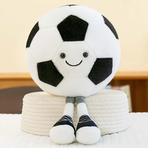Miniatura 10 de Juguetes de peluche de voleibol de 12 pulgadas, bolas de felpa deportivas suaves y divertidas, juguetes de muñeca de fútbol americano con pies