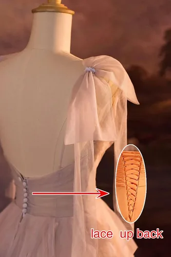 Miniatura 4 de Vestido de fiesta de tul con volantes en capas, con tirantes delgados, vestidos de baile de princesa con lazo, vestidos de quinceañera