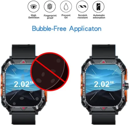 Miniatura 2 de Protector de pantalla compatible con relojes inteligentes FreeDvigor de 2.02 pulgadas, película protectora PET HD compatible