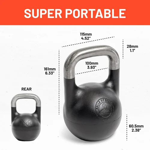 Miniatura 4 de Adjustable Kettlebell 6-12kg [Bells of Steel] Kettle Bell Weight Set, Steel Shell, Internally-Loaded for Full Body Workouts, Competition Standard