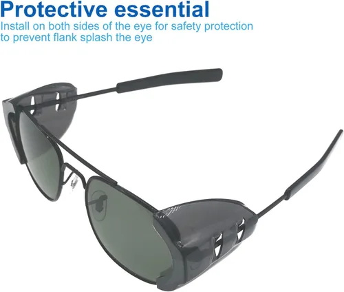 Miniatura 9 de 4 pares de protectores laterales de gafas de seguridad grandes, protectores laterales deslizantes, se adaptan a marcos de anteojos pequeños a