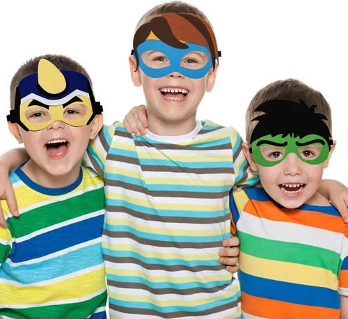 Miniatura 6 de Máscaras de fiesta para niños, 16 paquetes de suministros para niños, regalo de cumpleaños, Halloween, cosplay, fiesta, suministros de máscaras