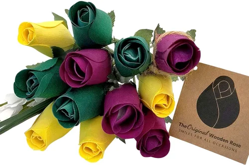 Miniatura 20 de Ramos originales de rosas de madera en 1, 2, o 3 docenas, Madera de abedul, 1 Docena