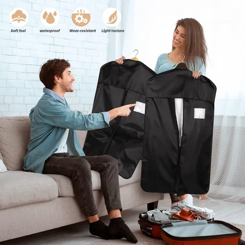 Miniatura 7 de Bolsa de tela Oxford de alta calidad para colgar ropa, bolsa de viaje con ventana transparente para trajes, abrigos, camisetas, chaquetas