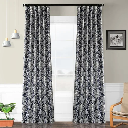 Miniatura 14 de HPD Half Price Drapes BOCH-KC43-63 - Cortinas de Lino con Rayas para Oscurecer la Sala de Estar (1 Panel), 50 x 63 Pulgadas, Color Negro Toldo